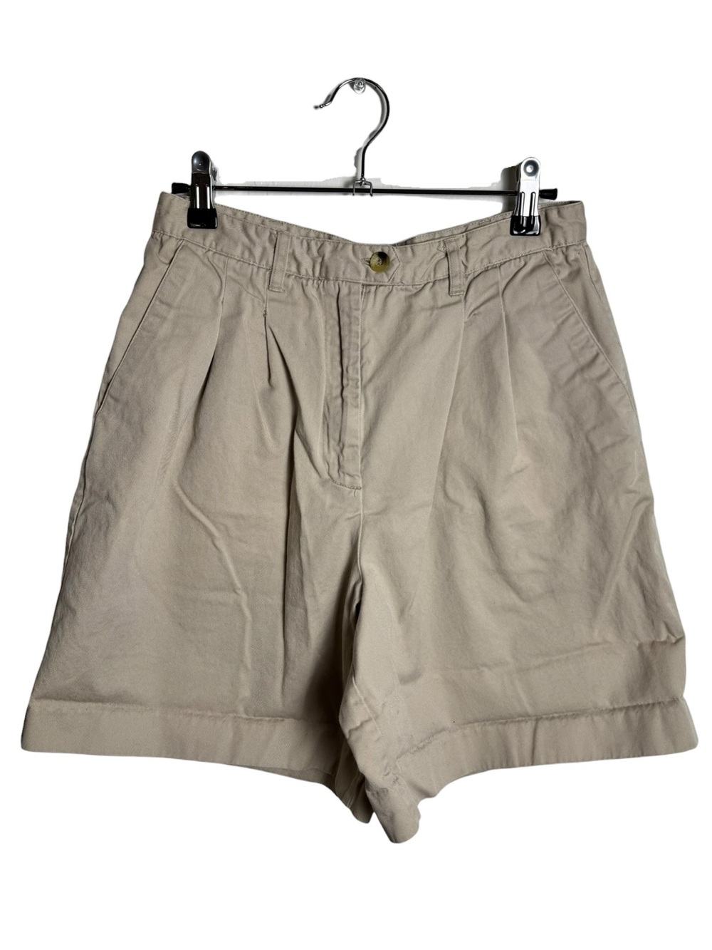 Vintage 90s Basic Edition Pleated High Waisted Khaki Chino Shorts